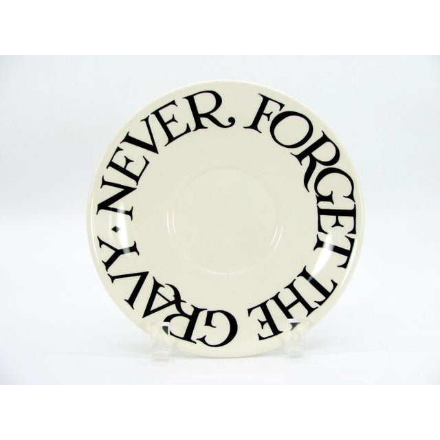 Black 2010 2012 Emma Bridgewater Black Toast & Marmalade Gravy Boat and Underplate - 2 Piece For Sale - Image 8 of 9