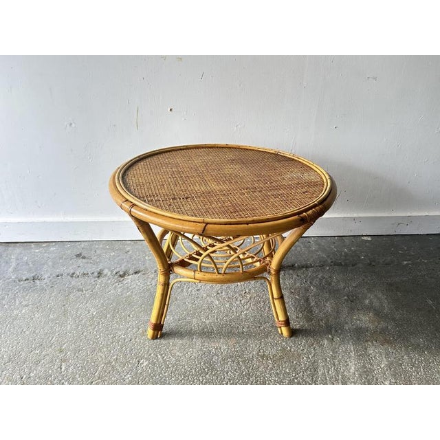 Vintage Italian Bamboo & Rattan Coffee Table, 1970s For Sale - Image 3 of 7