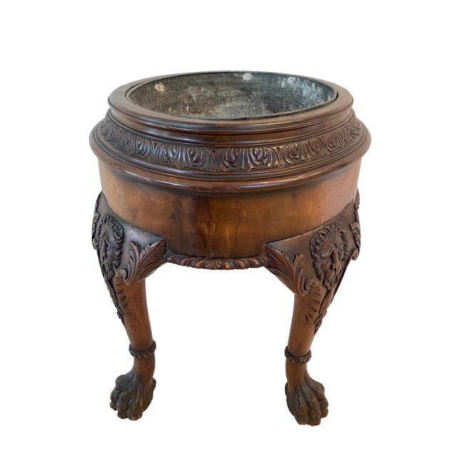 Wood Antique French Renaissance Solid Walnut Jardiniere For Sale - Image 7 of 12