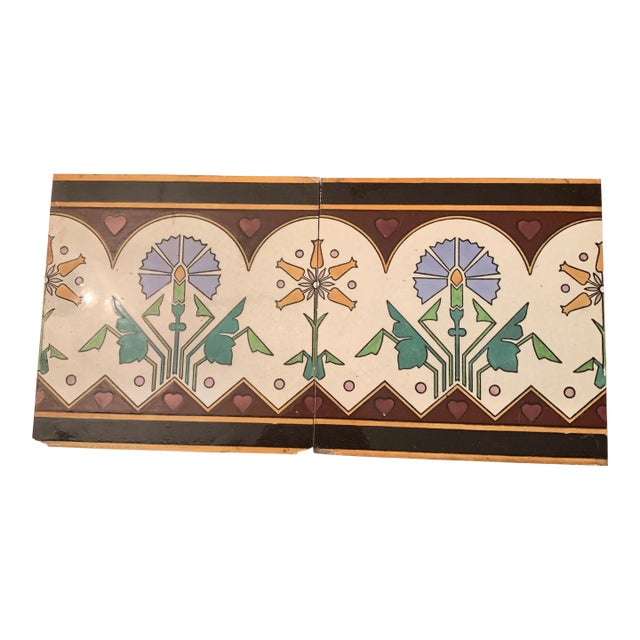 Pair of Late 18th Century Minton Tiles For Sale