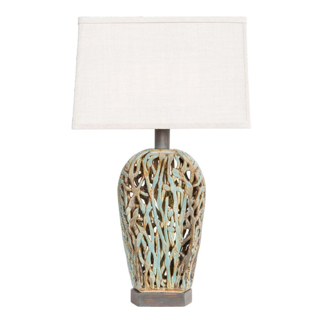 Haystack Squiggle Weave Lamp by Clate Grunden For Sale