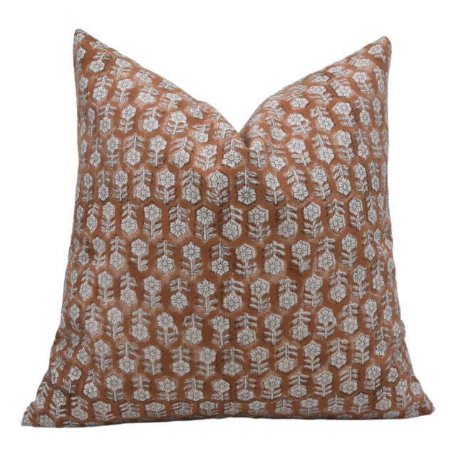 Fabdivine Traditional Block Print Pillow Cover 22x22 Inch Duck Canvas-Tulsi Buti For Sale