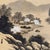 Gyokuka / Yuhua, Oriental Landscape with River, Fisherman and Village, Painting on Fabric, Framed For Sale - Image 3 of 7