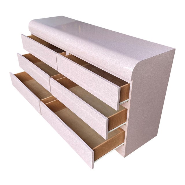 1980s Pink Waterfall Front Postmodern Dresser Chairish