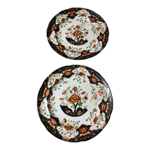 A Fine Pair of Antique Royal Crown Derby Plates, With Staple Repairs, Circa 1820's