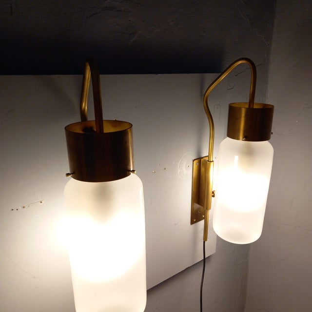 Metal LP10 Bidone Wall Light in Brass by Luigi Caccia Dominioni for Azucena, 1990s, Set of 2 For Sale - Image 7 of 17