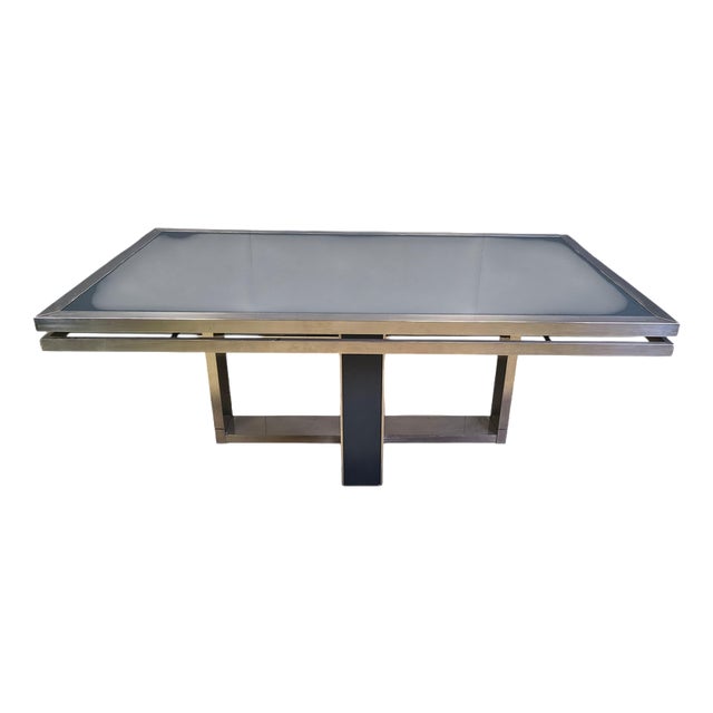 Vintage Italian Chrome Dining Table, 1970s For Sale