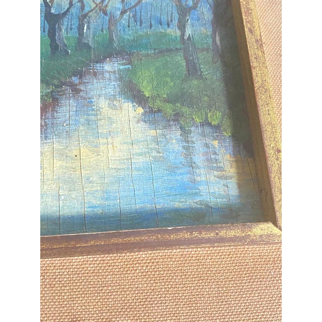 Gold River and Trees, Early 20th Century, Oil Painting, Framed For Sale - Image 8 of 15