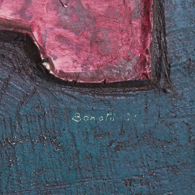 Alessandro Bonato, Abstract Acrylic on Wood Painting, 1971 For Sale - Image 10 of 11