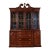 Georgian Carved Mahogany Lighted Breakfront Bookcase Cabinet by Craftique For Sale