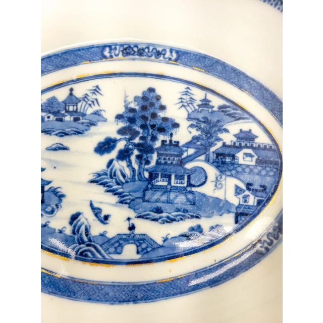 19th Century 19th Century Chinese Export Chinoiserie Blue and White Nanking Bowl For Sale - Image 5 of 11