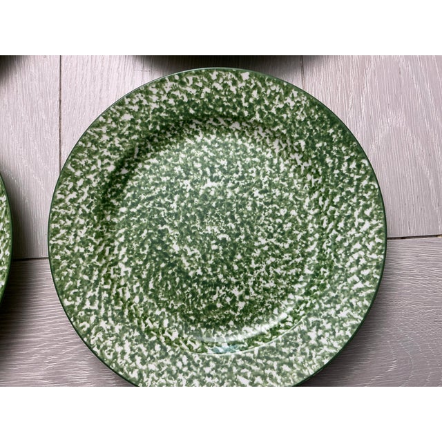 Tory Burch Spongeware salad plates a set of four. The hand-painted Sponge ware Salad Plate is inspired by the 19th-century...