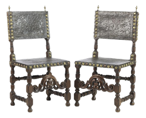 17th Century Portuguese Walnut Chairs, Set of 2