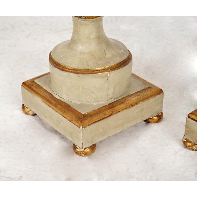 Wood Pair Neoclassical Carved Wood Urns For Sale - Image 7 of 9