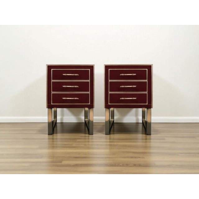 Not Yet Made - Made To Order Handmade Bedside Tables in Glass and Brass from Justfurnituress SRL, Set of 2 For Sale - Image 5 of 15