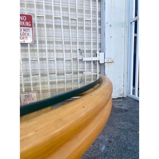 Boho Chic Rattan Dining Table or Entry Table For Sale - Image 4 of 12