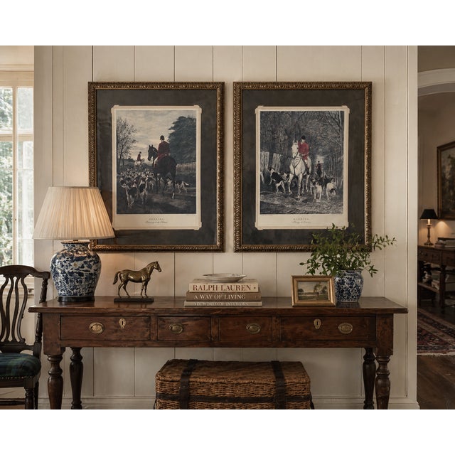 Set of professionally framed reproduction prints of "Morning: Going to Cover" and "Evening: Returning to the Kennels"....