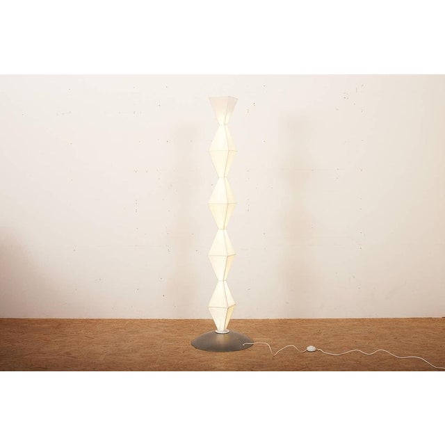 Totem Floor Lamp with Fluorescent Tube, Metal Base, Wire Structure & Rice Paper by Tom Dixon, 1990s For Sale - Image 15 of 15