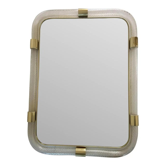 Glass Handcrafted Italian Murano Torchon Wall Mirror by Simoeng for Simoeng For Sale - Image 7 of 8
