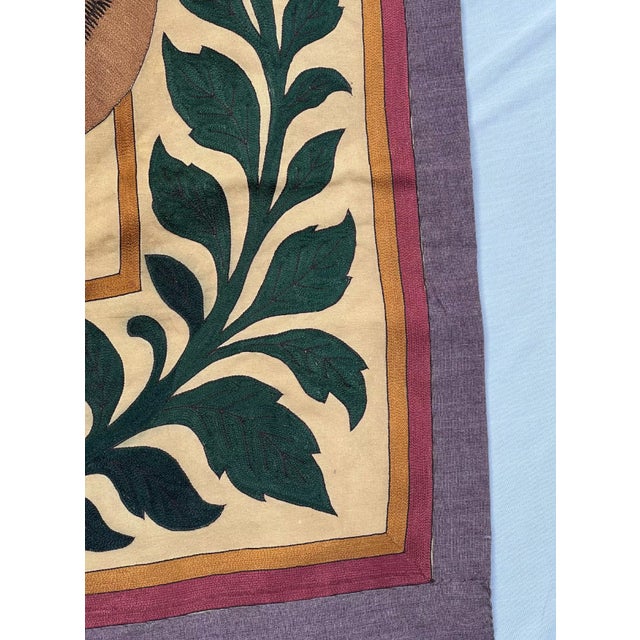 Hand Embroidered Tabby Cat Tapestry, 1980s For Sale - Image 3 of 6