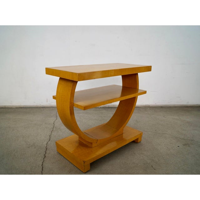Original 1930's Art Deco side table for sale. It was designed by Gilbert Rohde for Brown Saltman, and is very solidly...