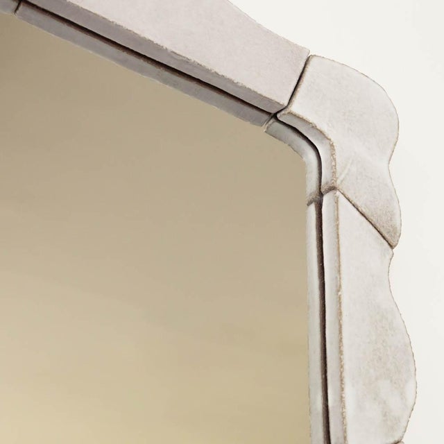 Glass Ceramic Wavy Mirror, Large For Sale - Image 7 of 8