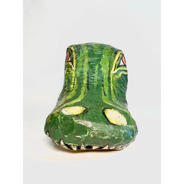 Mid 20th Century Vintage Paper Mache Alligator Head Sculpture For Sale - Image 5 of 9