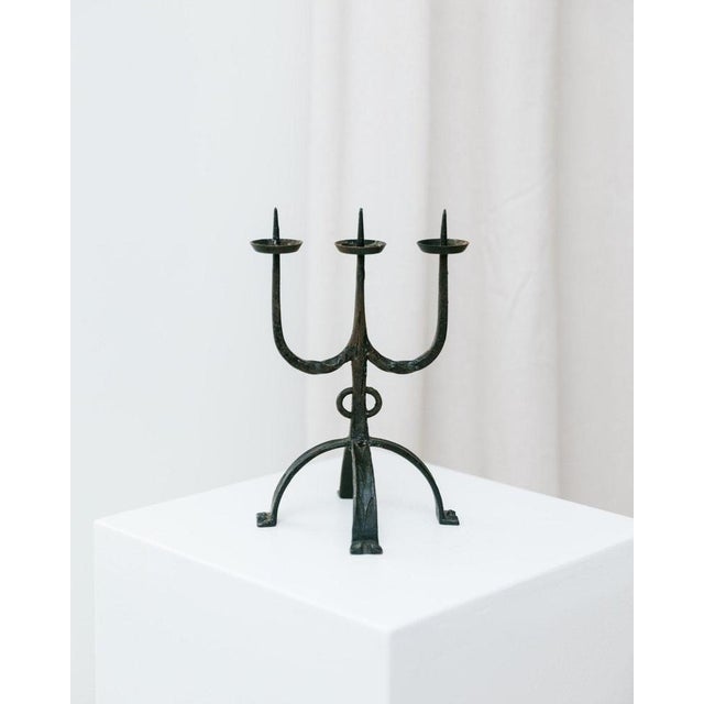 Scupltural Iron Candleholder, 1970s For Sale - Image 11 of 11