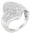 10K White Gold Diamond Bypass Cluster Ring (1 Cttw, I-J Color, I2-I3 Clarity) - Size 7 For Sale