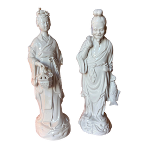 1920s Pair of Blanc De Chine Figures