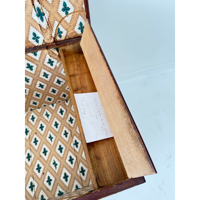 19th Century Folk Art Dome-Top Wallpaper Travel Chest, 1878 For Sale - Image 17 of 18