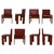 Set of ten “Monk” dining chairs designed by Afra and Tobia Scarpa for Molteni in 1973. Made of english red leather and...