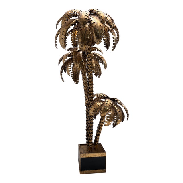 Triple Palm Tree Floor Lamp in the Style of Maison Jansen For Sale