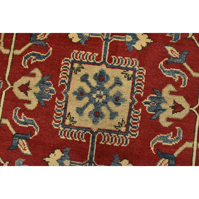 Red Kazak Rug 10′ X 14’5” Red Wool Traditional Hand-Knotted Oriental Carpet For Sale - Image 8 of 15