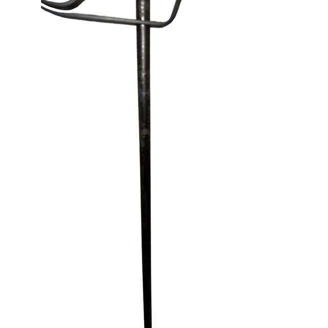 Black Mid 20th Century Colonial Style Iron Floor Lamp With Mustard Punch Tin Shade For Sale - Image 8 of 10