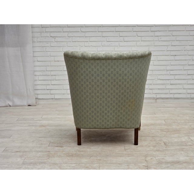 Danish Armchair in Light Blue Furniture Fabric and Beech Wood, 1960s For Sale - Image 11 of 15