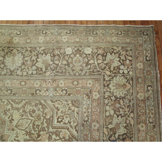 Zabihi Collection Elegant Palace Size Antique Persian Tabriz For Sale - Image 11 of 12