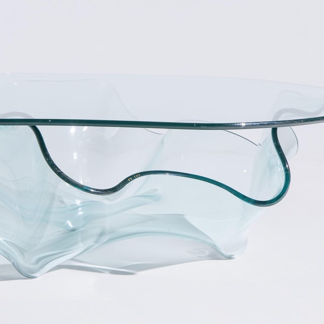 Mid 20th Century Laurel Fyfe Mid Century Handkerchief Art Glass Coffee Table For Sale - Image 5 of 7