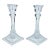 1980s Crystal Glass Candleholders - a Pair For Sale
