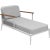 Nature white divan by mowee dimensions: d155 x w83 x h81 cm (seat height 42 cm). Material: aluminum, upholstery and iroko...