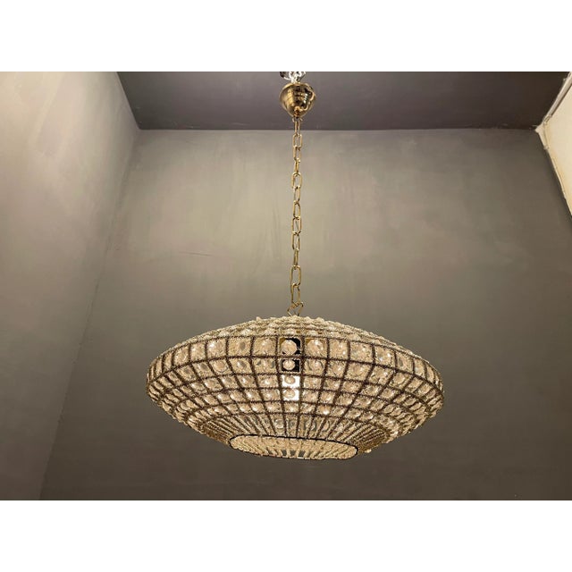 Crystal Beaded Light Pendant, 1980s For Sale - Image 3 of 7