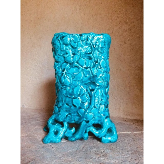 Blue Vintage Art Nouveau Vase from Lachenal, 1920s For Sale - Image 8 of 8