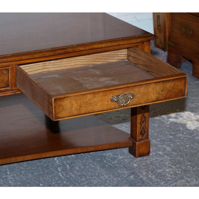 Large Georgian Burr Walnut Coffee Table from Brights of Nettlebed London For Sale - Image 9 of 18