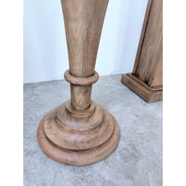 Wooden Column Pedestal Tables, 1950, Set of 2 For Sale - Image 18 of 18