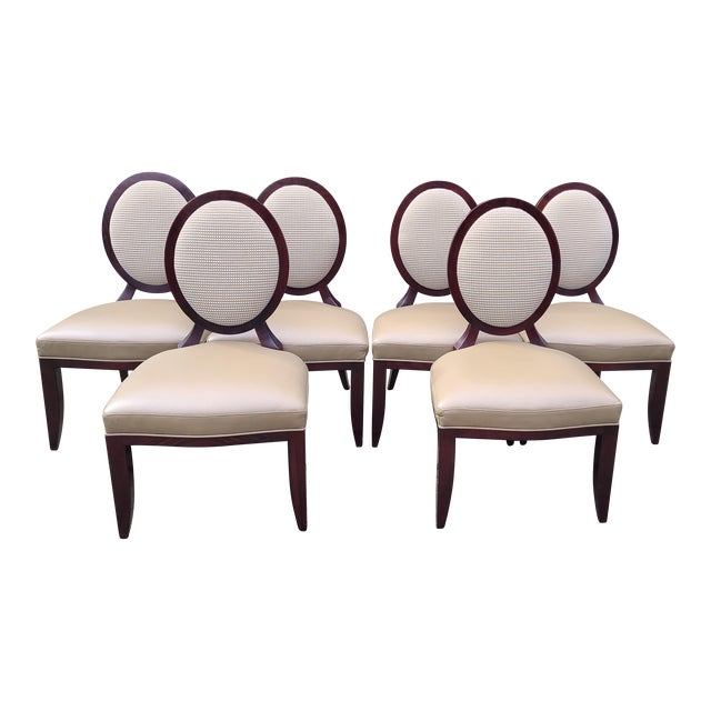 Barbara Barry for Baker XBack Mahogany/Java Finish Dining Chairs Set
