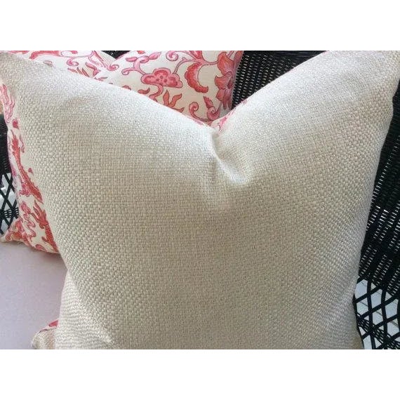 Asian Modern Scalamandre Red Chien Dragon Patterned Pillows - a Pair For Sale - Image 4 of 5