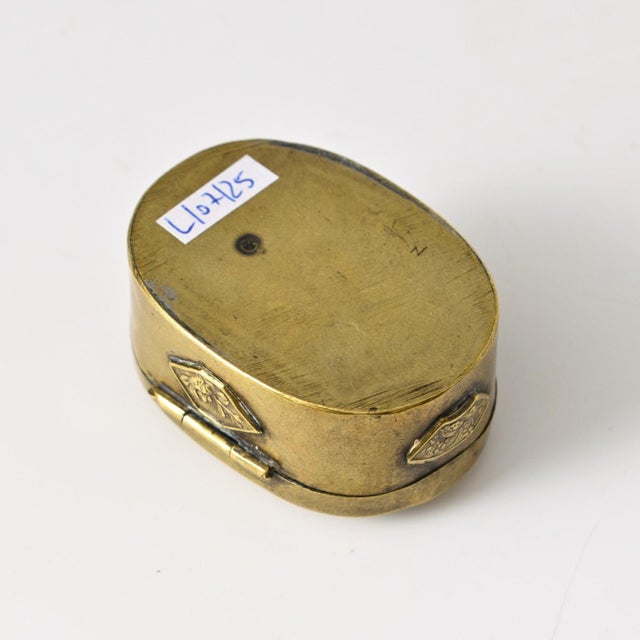 Antique Meiji Japanese Brass Pill Box, 1890s For Sale - Image 5 of 12