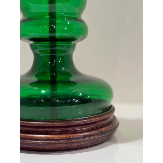 1940s Green Murano-Style Blown Glass Lamp For Sale - Image 4 of 6
