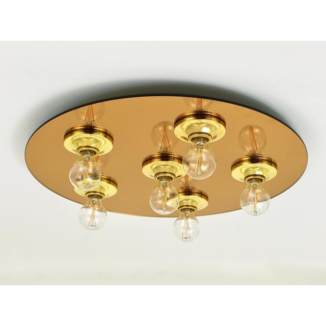 Italian Fontana Arte Style Gold Bronze Sconce in Mirrored Glass, 1970s For Sale - Image 9 of 18