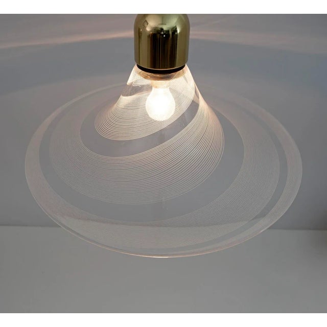 Mid-Century Modern Mid-Century Modern Pendant Lamp in Spiral Murano Glass, Italy, 1970s For Sale - Image 3 of 7
